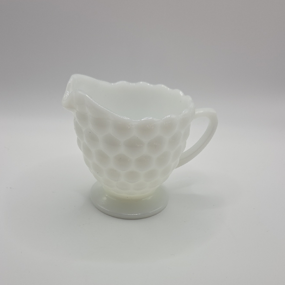 Anchor Hocking White Milk Glass Bubble Creamer